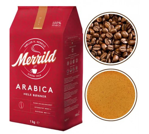 Кава в зернах Merrild Arabica 1 кг Кава в зернах Merrild Arabica 1 кг