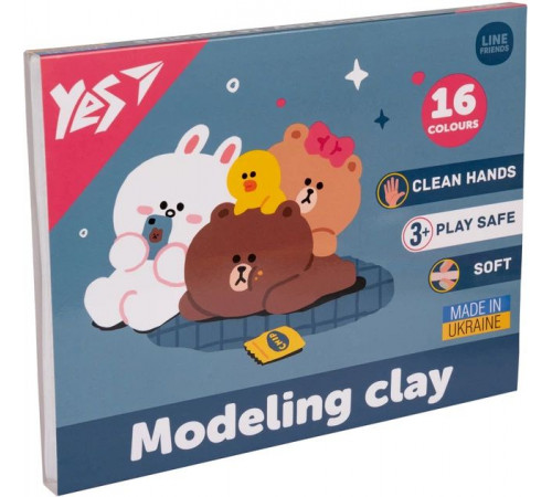Пластилін Yes Line Friends 16 кольорів 320 г