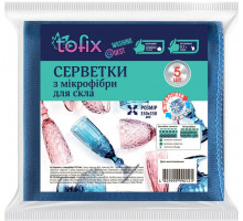 Серветка мікрофібра Tofix для скла 35х35 см 5 шт