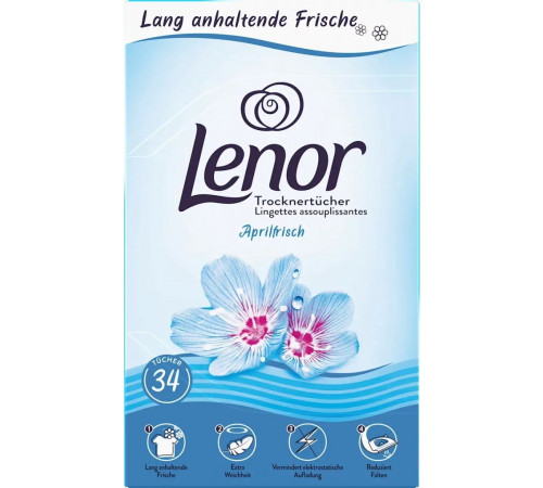 Серветки ароматизовані для сушильної машини Lenor Aprilfresch 34 шт