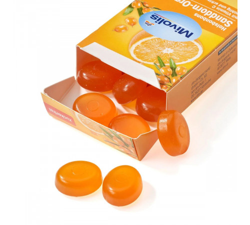 Льодяники декстроза Mivolis Обліпиха-Апельсин 50 г