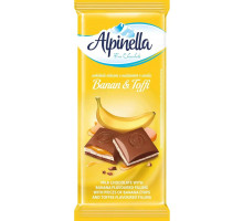 Шоколад молочный Alpinella со вкусом банана и карамели 100 г