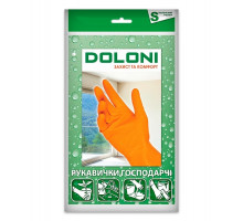 Перчатки латексные хозяйственные Doloni Household S оранжевые 1 пара