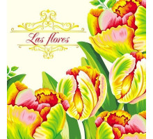 Серветка Luxy Барвистий цвіт Тюльпанів 33х33 см 3 шари 18 шт