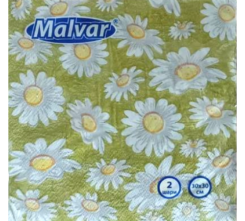 Салфетка Malvar Ромашки 30*30 см 2-х шаровая 20 шт