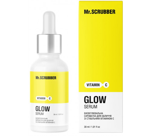 Висвітлювальна сироватка для обличчя Mr. Scrubber Glow Vitamin C зі стабільним вітаміном С 30 мл