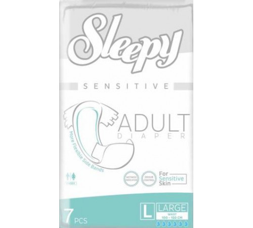 Підгузки для дорослих Sleepy Sensitive Adult Large 100-150 см 6 к 7 шт