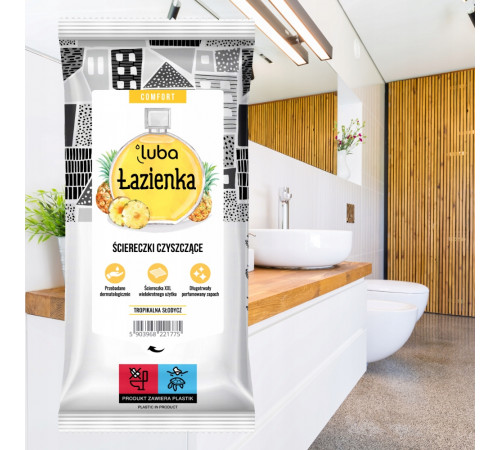 Вологі серветки для миття ванної кімнати Luba Comfort парфумовані 32 шт