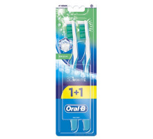 Набір зубних щіток Oral-B 1+1 3D White Відбілювання середньої жорсткості