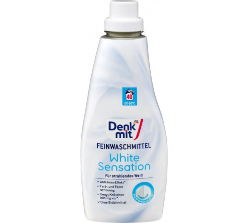 Гель для прання білих речей Denkmit White Sensation 1 л 40 циклів прання Гель для прання білих речей Denkmit White Sensation 1 л 40 циклів прання