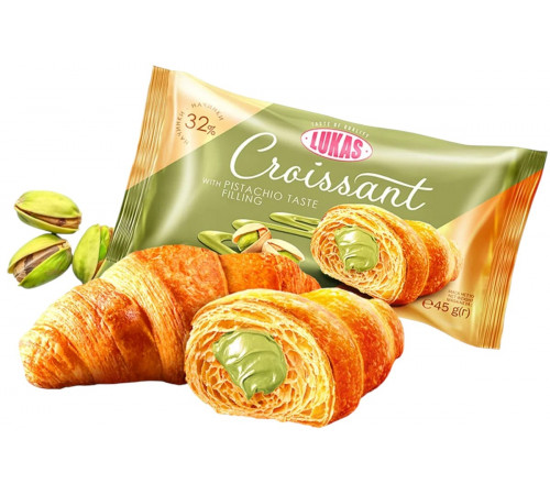 Круасан Lukas з начинкою зі смаком Фісташки 45 г