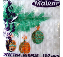Серветка Malvar Новорічна 100 шт
