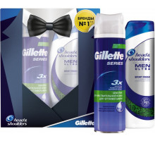 Подарунковий набір чоловічий Gillette (піна Gillette + шампунь Head&Shoulders)
