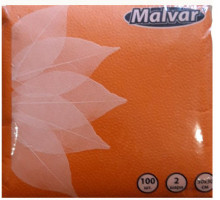 Серветка Malvar помаранчові 30*30 см 2-ох шарові 100 шт