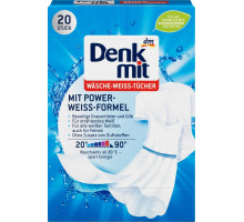 Активні серветки Denkmit  для прання білих тканин 20 шт