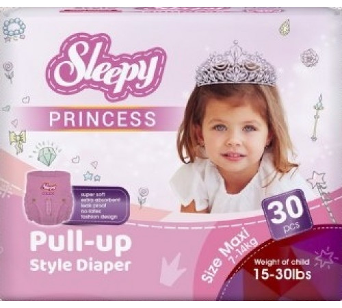 Підгузки-трусики Sleepy Princess 4 (7-14 кг) 30 шт
