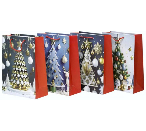 Пакет подарунковий Y2113М Новорічний 26х32х10 см