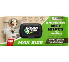 Вологі серветки для прибирання Clean 4 You з екстрактом мильного горіха 100 шт