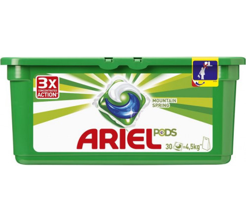 Гелевые капсулы для стирки Ariel Горный родник 30 шт (цена за 1 шт)