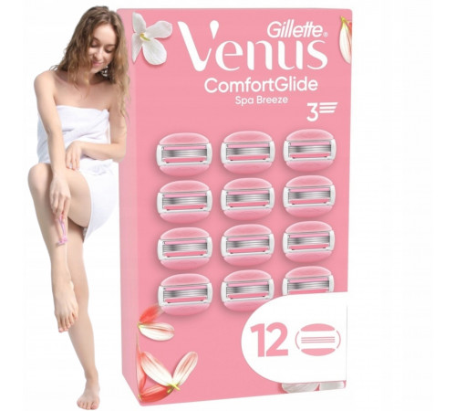 Сменные картриджи для бритья Gillette Venus Comfortglide Spa Breeze 12 шт (цена за 1 шт)