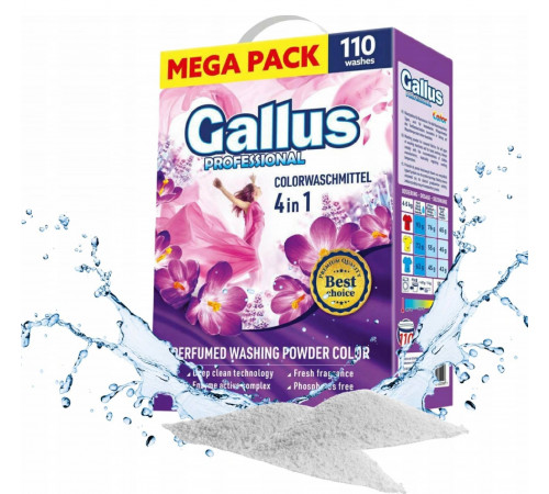 Стиральный порошок Gallus Professional Color 4 в 1 6.05 кг 110 циклов стирки