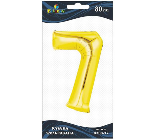 Кулька повітряна фольгована Pelican цифра 7 золото 80 см Кулька повітряна фольгована Pelican цифра 7 золото 80 см