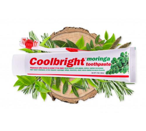 Зубная паста Coolbright Moringa 130 мл + зубная щетка