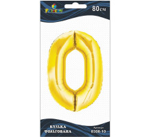Кулька повітряна фольгована Pelican цифра 0 золото 80 см