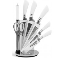 Набір кухонних ножів з нержавіючої сталі Edenberg ЕВ-942 з підставкою 8 предметів білі