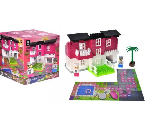 Конструктор Blocks&Steps QB300-206 Рожева вілла 3в1 124 деталі Конструктор Blocks&Steps QB300-206 Рожева вілла 3в1 124 деталі