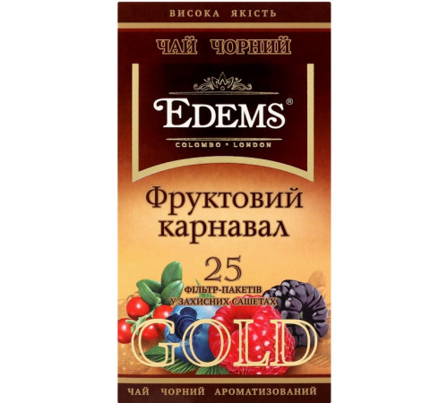 Чай чорний Edems Gold Фруктовий карнавал 50 г 25 пакетиків