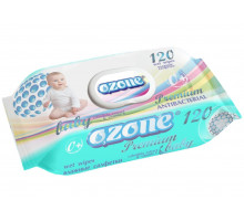 Влажные салфетки детские Ozone Premium Antibacterial Calendula с клапаном 120 шт
