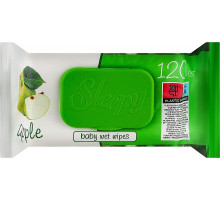 Влажные салфетки детские Sleepy Apple с клапаном 120 шт