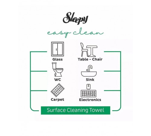 Вологі серветки Sleepy Easy Clean для прибирання Cherry 100 шт