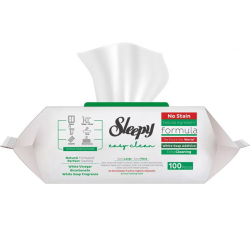 Вологі серветки Sleepy Easy Clean для прибирання Green 100 шт