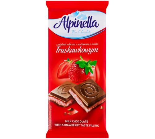 Шоколад молочный Alpinella со вкусом Клубники 90 г
