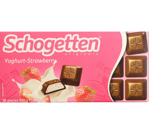 Шоколад молочний Schogetten Полуничний йогурт 100 г