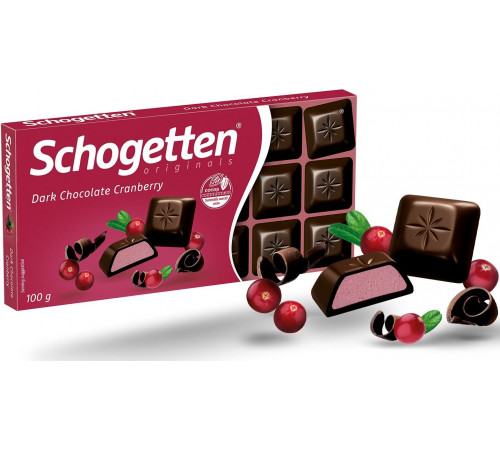 Шоколад черный Schogetten с Клюквой 100 г
