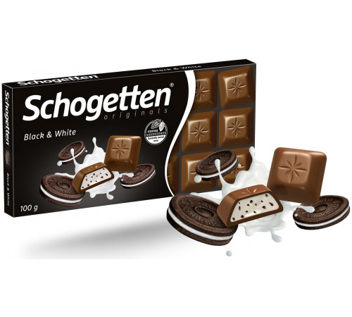 Шоколад молочний Schogetten Чорний з Білим 100 г