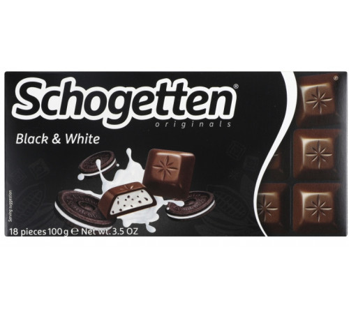 Шоколад молочний Schogetten Чорний з Білим 100 г