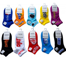 Дитячі шкарпетки короткі Fashion СН5100 розмір 30-35 з принтом Солодощі та напої в асортименті