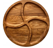 Менажниця дубова на 4 секції 35 см