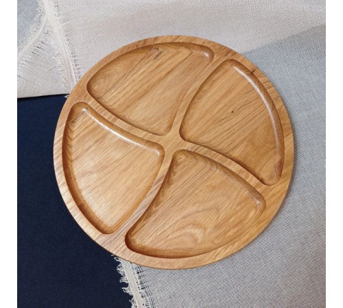 Менажниця дубова на 4 секції 35 см