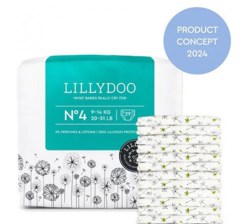 Подгузники Lillydoo 4 (9-14 кг) 29 шт