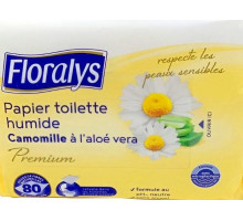 Влажная туалетная бумага Floralys Premium Camomille & Aloe Vera 80 шт