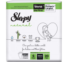 Подгузники Sleepy Natural 6 (15-25 кг) 20 шт