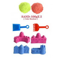 Кинетический песок Modeling Sand 3386 В 10 (2 цвета, 4 формы, инструменты) 1000 г