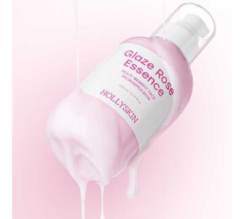 Мультифункціональна трояндова мікроемульсія для обличчя Hollyskin Glaze Rose Essence 200 мл