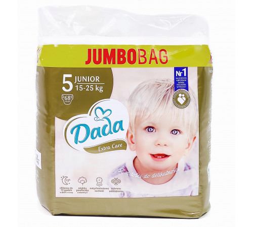 Подгузники Dada Extra Care GOLD (5) junior 15-25кг Jumbo Bag 68 шт