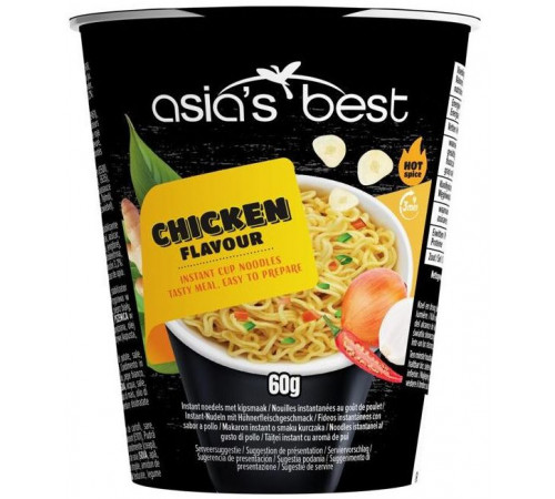 Локшина швидкого приготування Asia's Best Chicken Flavour у стаканчику 60 г